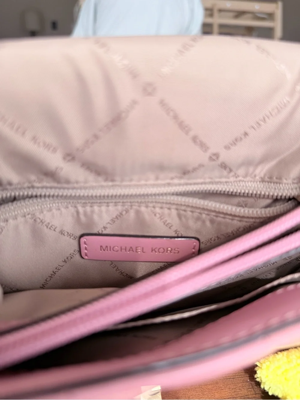 Michael Kors Pink Quilted Shoulder Bag with Gold Chain